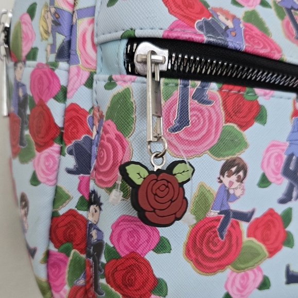 Ouran High School Host Club Light Blue Mini Backpack Blue Floral Character - Picture 3 of 9